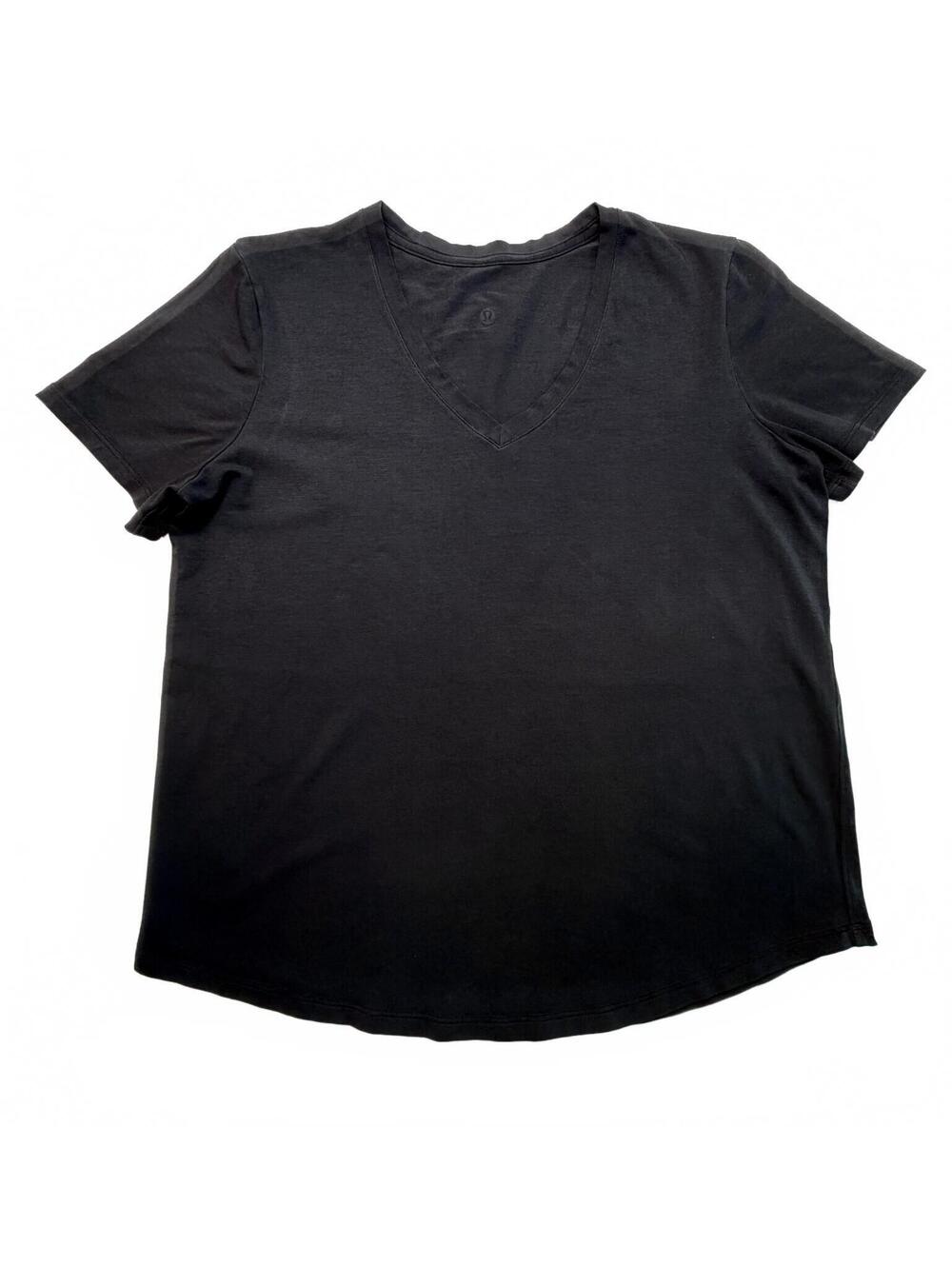 Lululemon | Love V-Neck Curved Hem Short Sleeve T-Shirt | Black | L